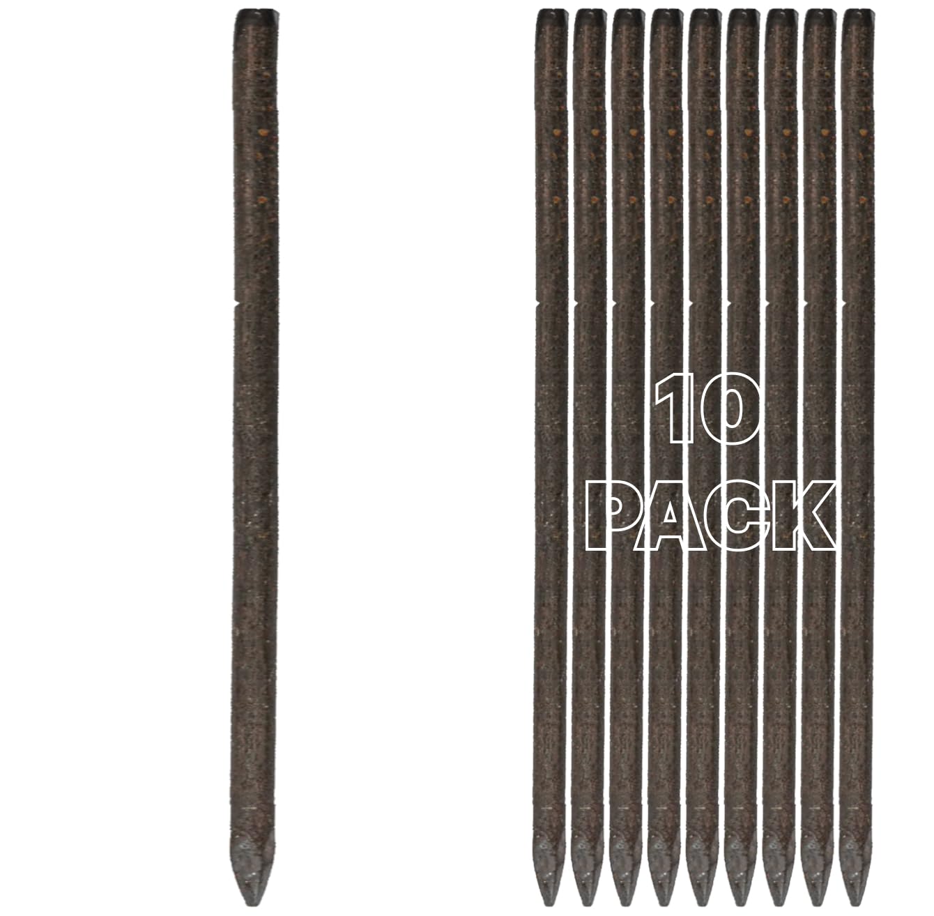 Heavy-Duty Steel Road Form Line Pins & Concrete Forming Stakes | Durable Cement Pins & Temporary Marking Stakes for Road Forming, Event Fencing (16mm x 1200mm 10 PACK)