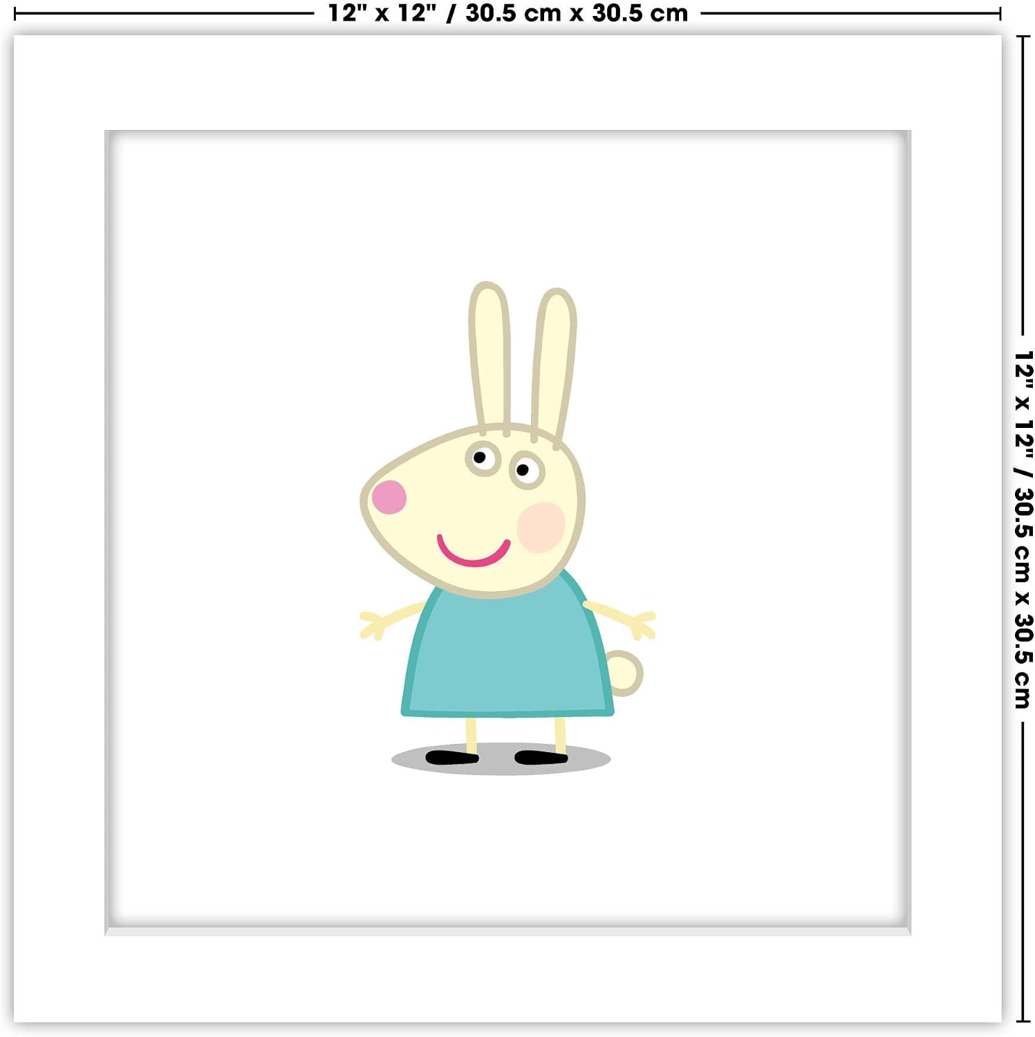 Trends International Gallery Pops Peppa Pig - Rebecca Rabbit Wall Art Wall Poster, 12" x 12", White Framed Version