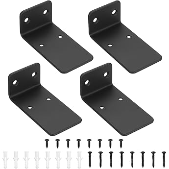 Pack of 4 Shelf Brackets Invisible Shelf Brackets & Supports 9 cm Heavy Duty Shelf Bracket Black Floating Wall Bracket Shelf Bracket Floating Shelf Support for Shelves