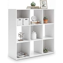 Signature Design by Ashley Onita 9 Cube Storage Organizer, White Bookshelf