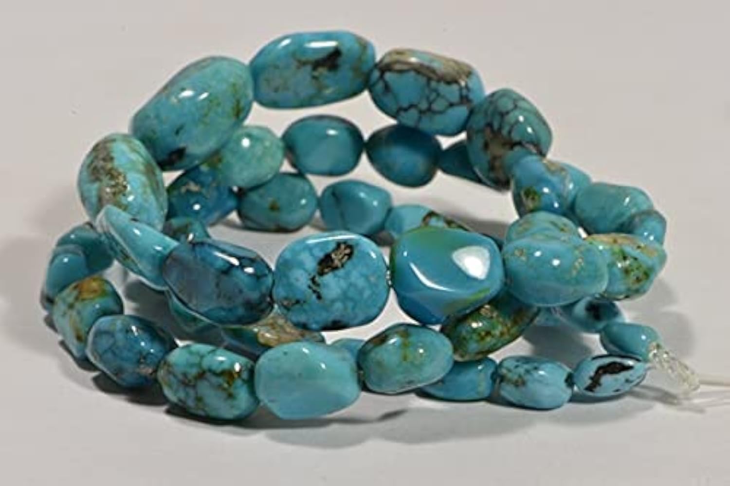 LKBEADS Nevada niebieski turkusowy progresywny sznurek koraliki bryłki turkusowe koraliki naturalny kamień szlachetny koraliki materiały do produkcji biżuterii 14,2 x 9,7 x 6,5 mm