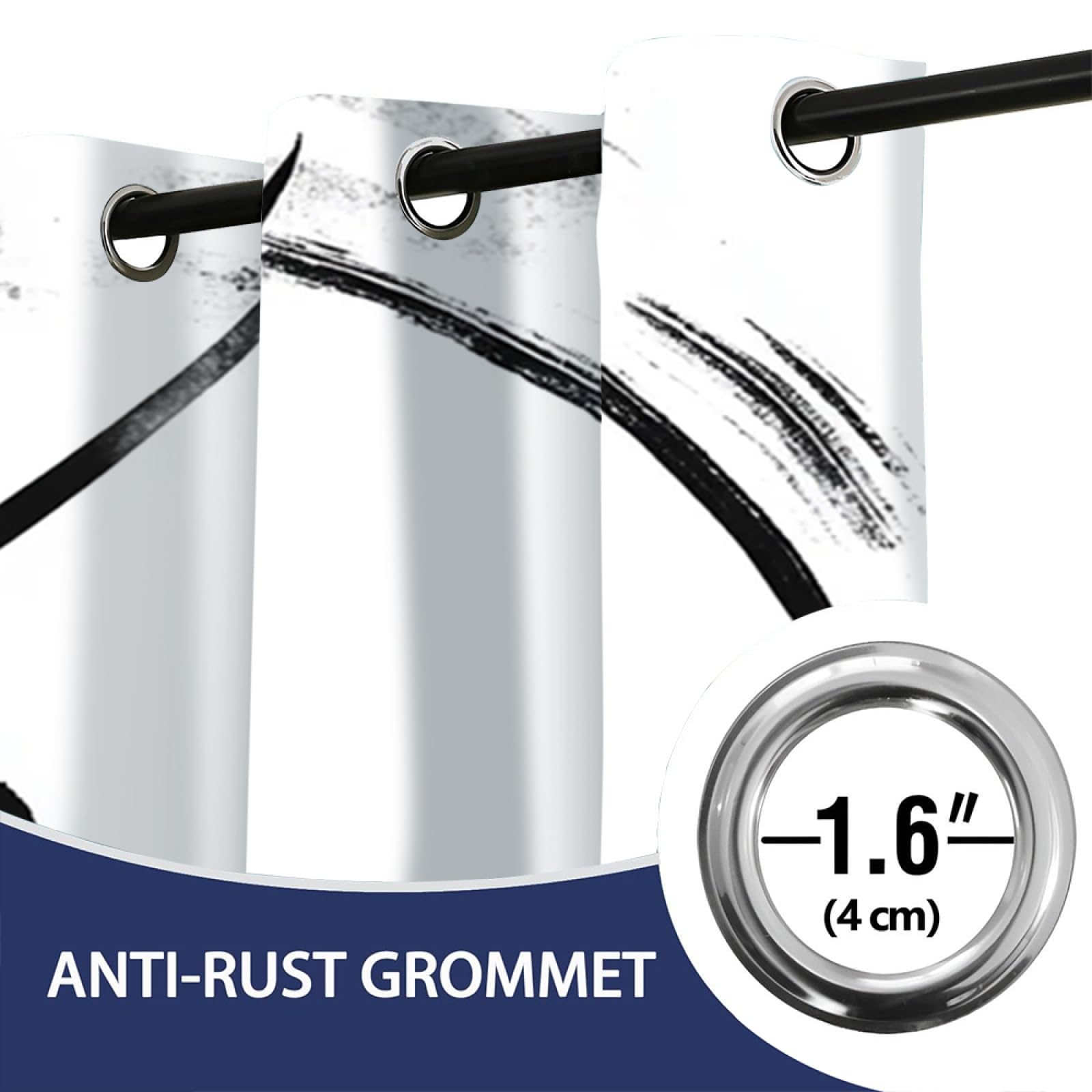 Schwertkämpfer Blickdichte Vorhänge, Samurai mit Schwert Wohnzimmer Schiebevorhänge, Schwarze Silhouette Kinderzimmer Vorhänge, Minimalismus Ösen Verdunkelungsvorhänge B140 x H220cm 2 Paneele