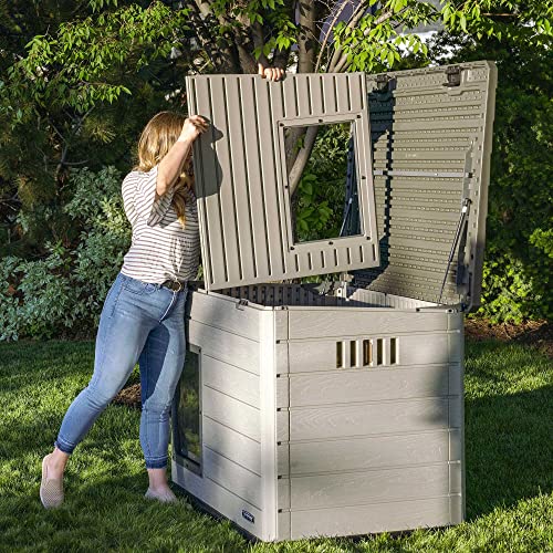 Lifetime - Outdoor-Hundezwinger, 120x97x97-90 cm, Tragbares Hundehaus, Mit erhöhtem Boden, Herausnehmbarer Innenteiler, UV-Schutz, Faltdach, Rechteckiges Gartenhaus (92314)
