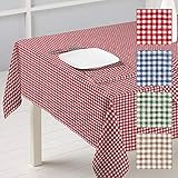 mantel tela cuadros rojos ✔️ DESCRIPCIÓN: El mantel de mesa jacquard Vichy presenta un dibujo tejido con cuadros vichy de 1 cm. Se fabrica en cuatro colores y cuatro medidas. En nuestra sección de manteles podrás completar la decoración con las servilletas Vichy a juego. En Barceló Hogar somo fabricantes de manteles de tela. Al ser fabricantes podemos suministrar la posibilidad de adquirir el mantel y servilletas de tela a juego.