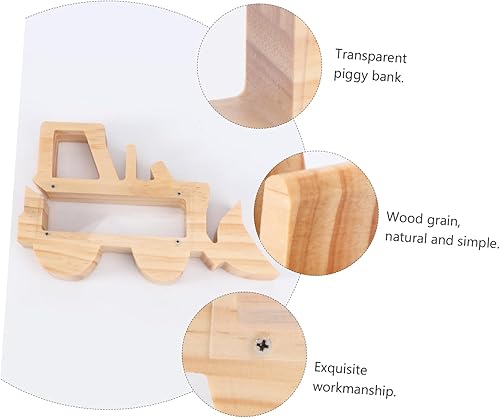 Miniatura 4 de TOYANDONA Caja de almacenamiento de madera resistente y segura para niños y niñas, para primeras monedas, regalo de cumpleaños, promociona el