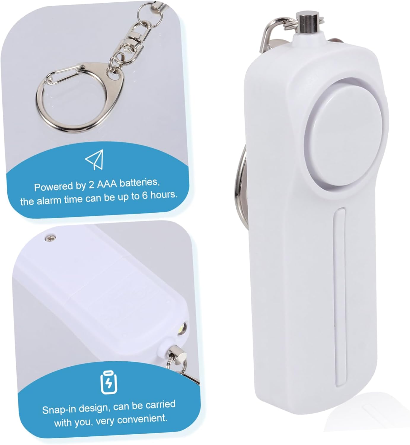 Personal Alarm Keychain Emergency Alarm for Women Loud Sound Wristlet Keychain Clip