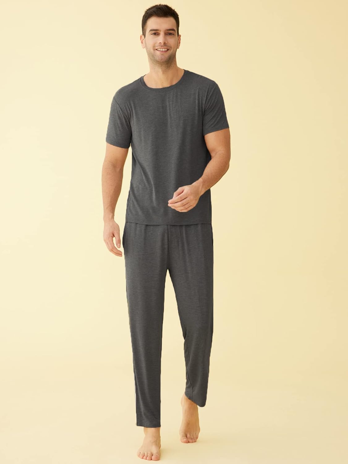 Latuza Men's Viscose Pajamas Set Shirt and Pants with Pockets - Image 2