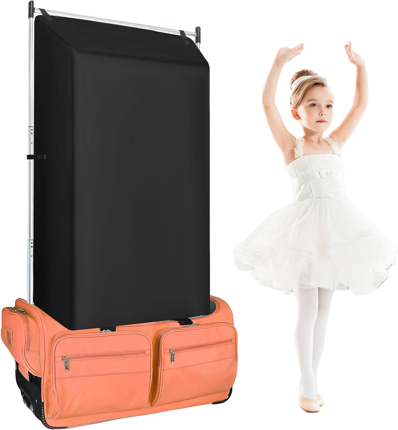 privacy curtain for dance bag suitcase, portable discreet curtain changing room three sides privacy curtain partition screens for dancer backstage camping window shades dance accessories