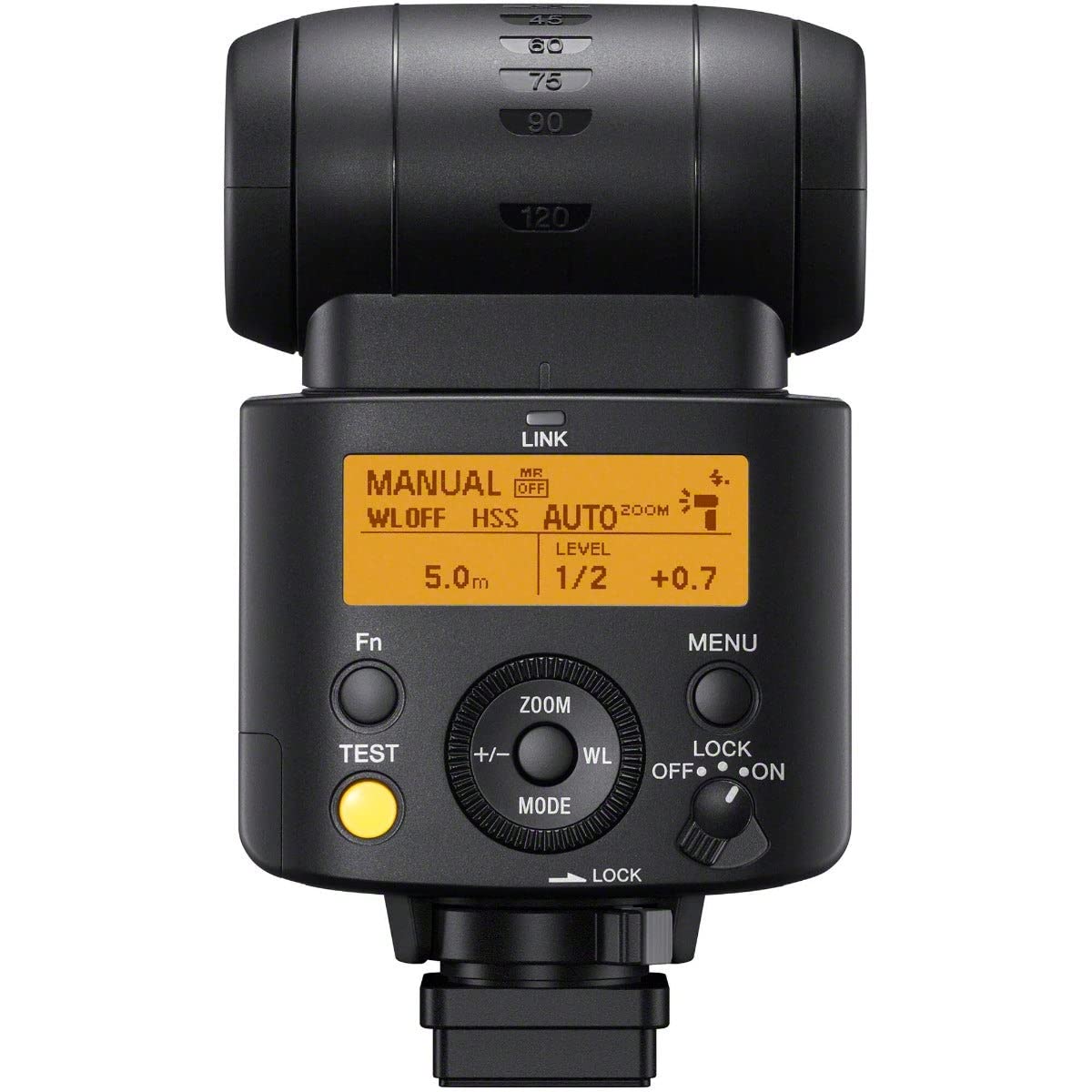 Sony HVL-F46RM | zewnętrzna lampa błyskowa z bezprzewodowym sterowaniem radiowym (GN46, wielorakowa, błyskowa High-Speed, 10 BPS, Quick Shift Bounce), czarna, HVLF46RM.CE7