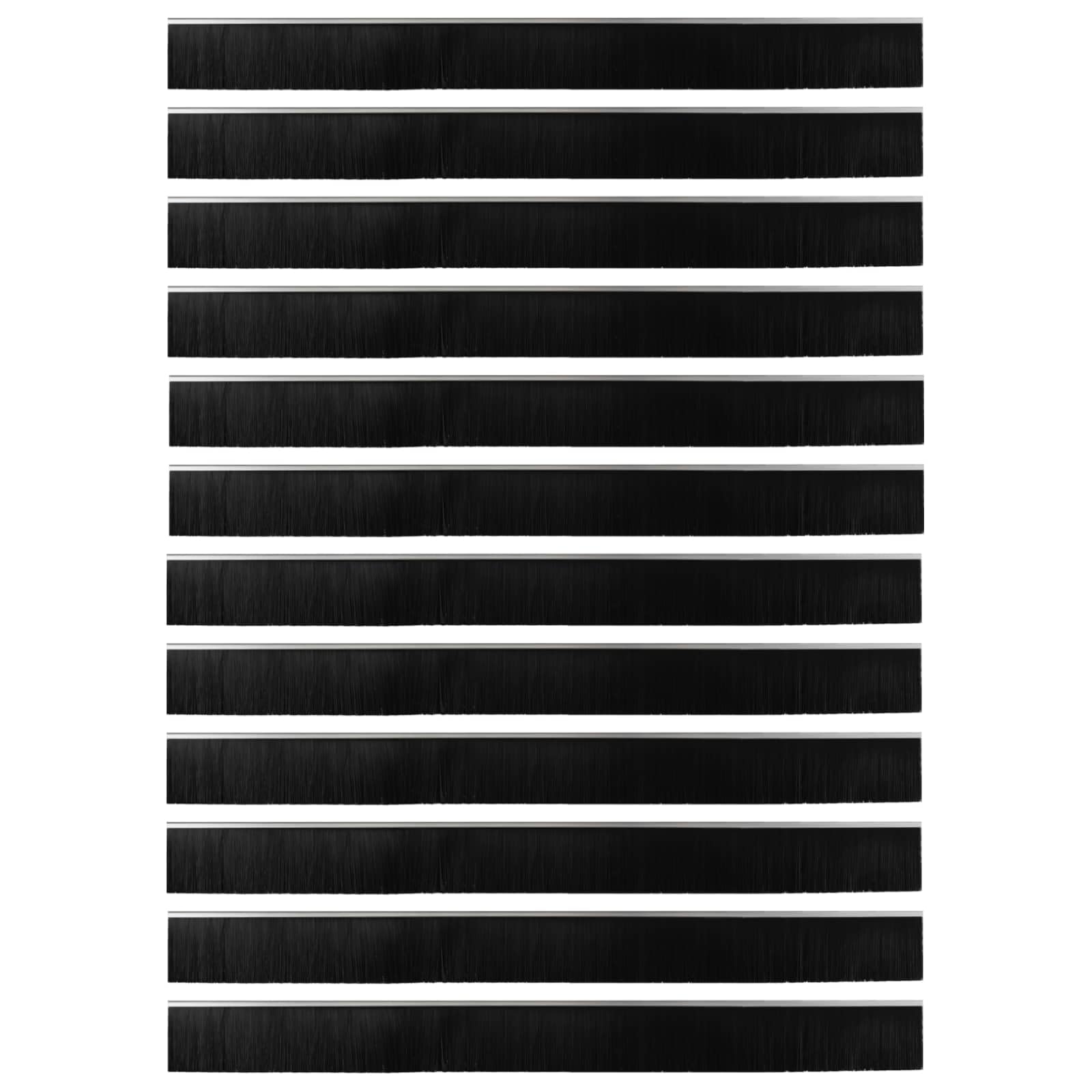 12er Set Türbürstendichtung 100 cm selbstklebend Aluminiumlegierung Türdichtung gegen Zugluft Staub und Lärm für Innenräume Silber