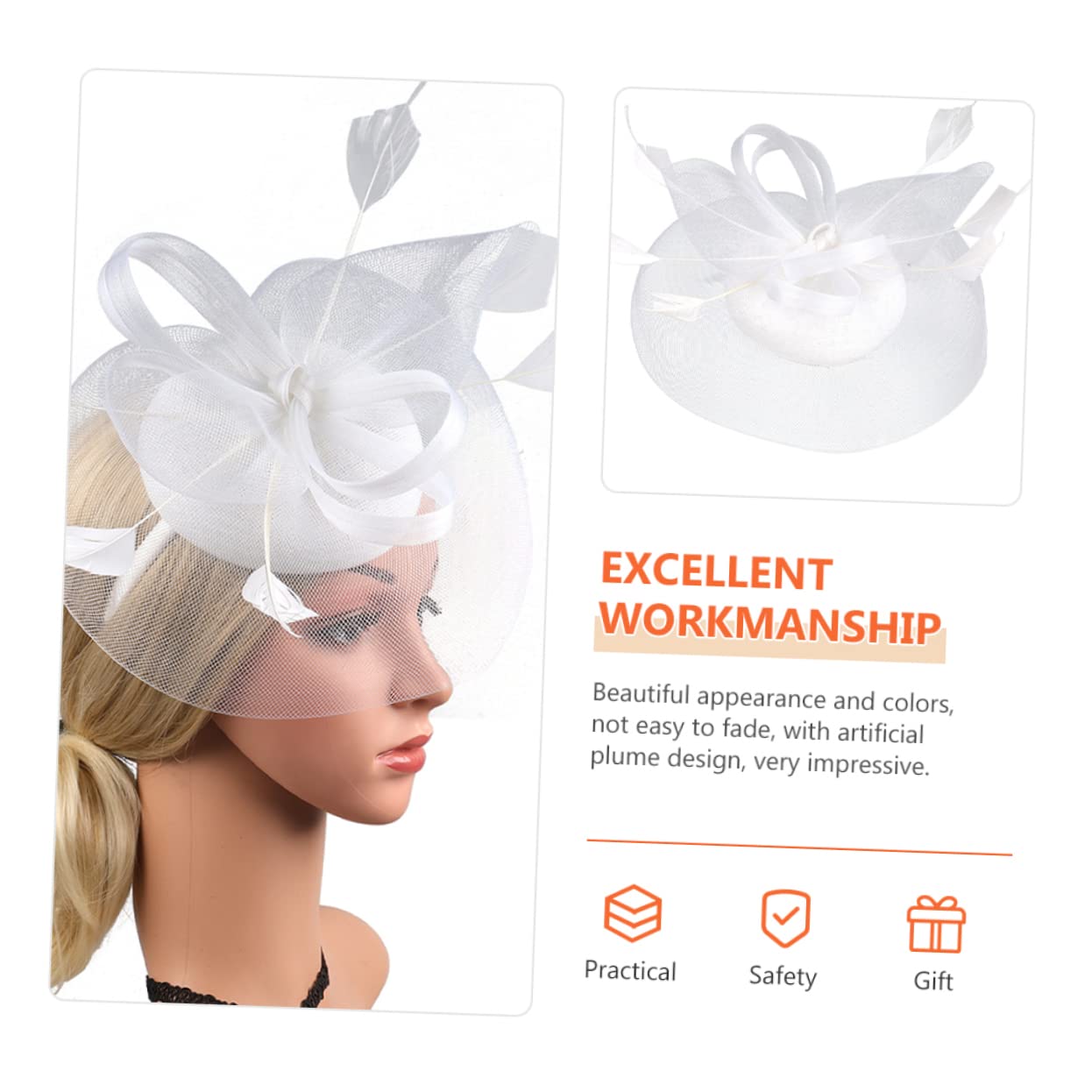 ifundom 5pezzi Fascinator Elegante con Fiori Rete per Cerimonie Cappello da Sposa per Matrimoni e Feste Accessorio Leggero per Tea Party e Banchetti