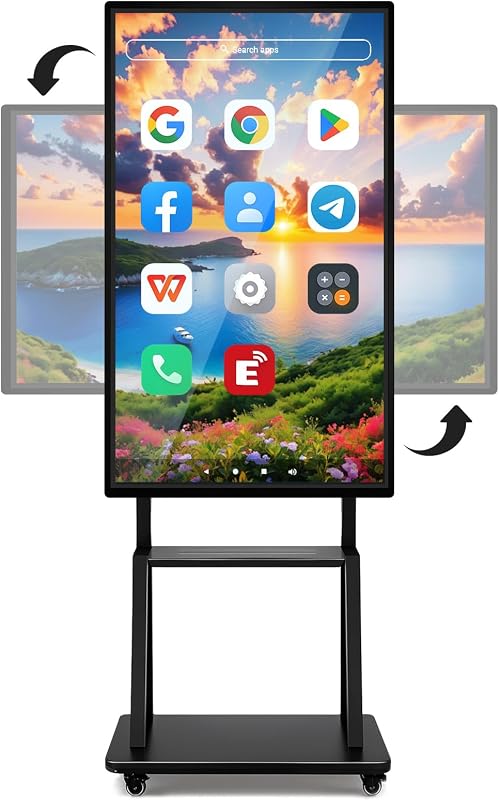 Smart Board, 55 Inch Digital Electronic Whiteboard and Smartboard for Classroom, Screen Mirroring for Live Streaming Capacitive Touchscreen, Displays and Player for Advertisin (Board Only)