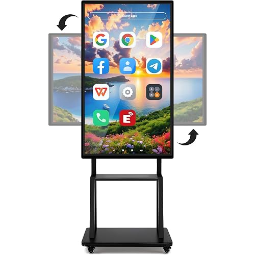 Smart Board, 55 Inch Digital Electronic Whiteboard and Smartboard for Classroom, Screen Mirroring for Live Streaming Capacitive Touchscreen, Displays and Player for Advertisin (Board Only)