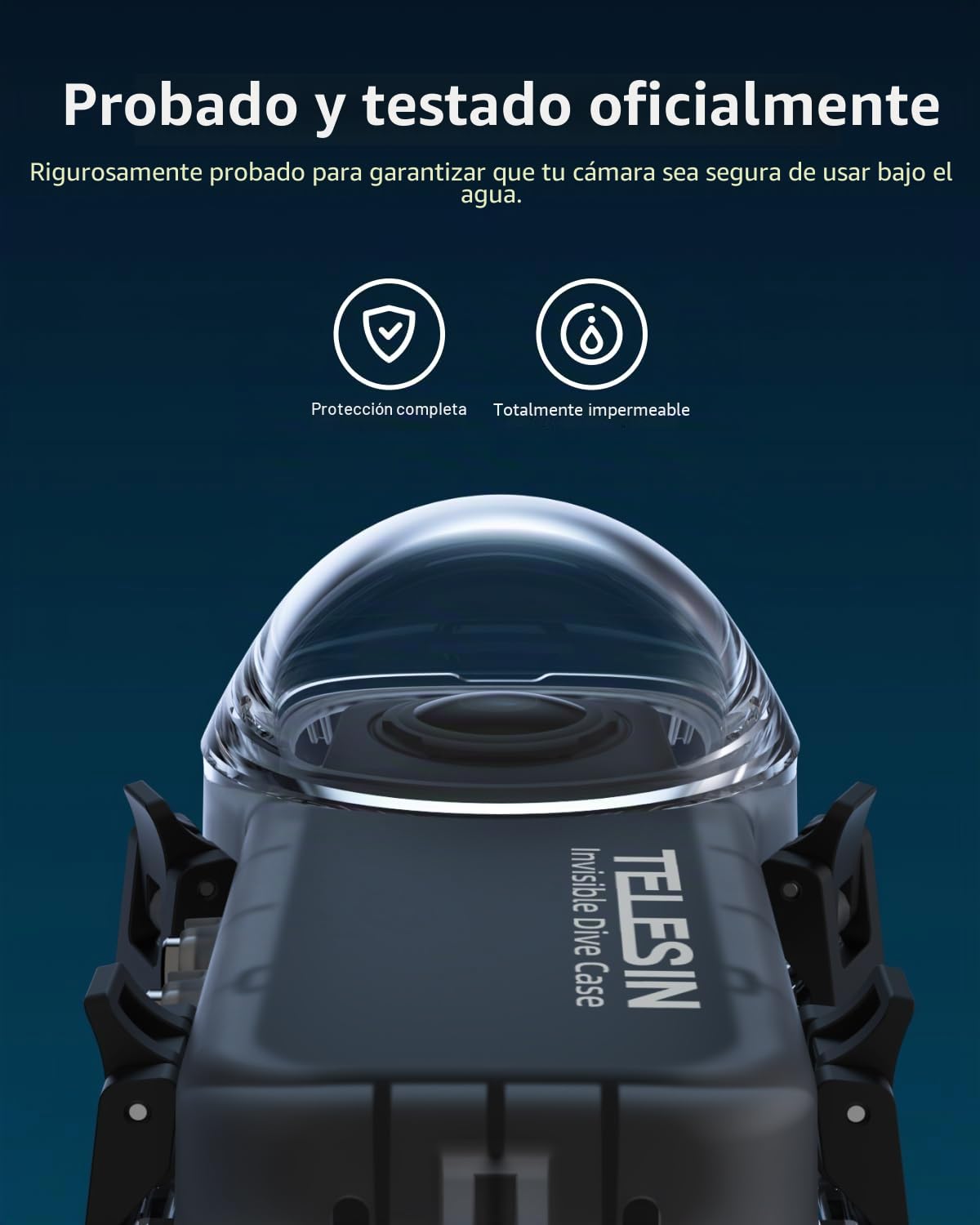 TELESIN Funda de Buceo para Insta360 X4, Estuche Impermeable de hasta 50m/164ft, Carcasa Protectora subacuática para Accesorios de cámara Insta360 X4, Disparos submarinos versátiles