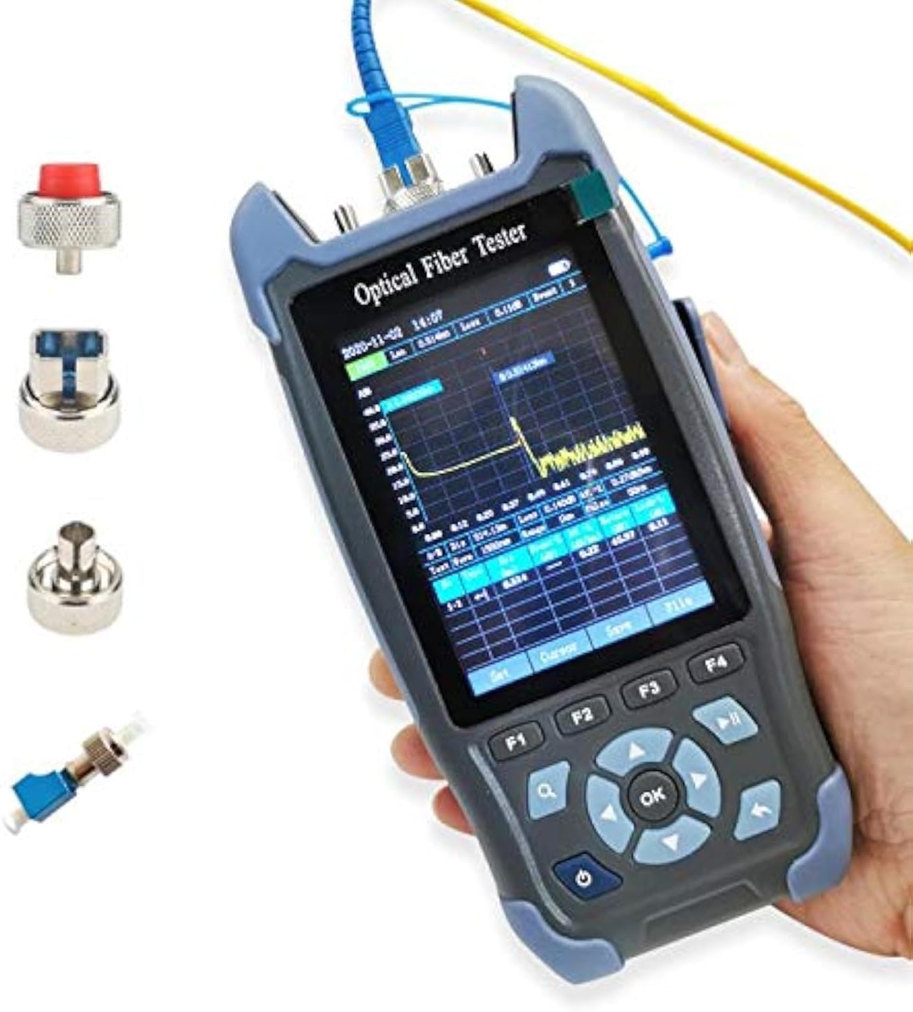 Mini-Pro 1310/1550nm OTDR Multi-Function Tester Built-in OPM/OLS/VFL Test, RJ45 Test, 5m-60Km Range, 24dB/22dB Dynamic Range, FC/APC-FC/UPC-SX/SC/LC/ST Adapter