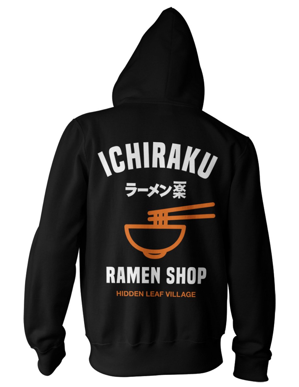 Naruto Shippuden Ichiraku Ramen Adult Zip Hoodie - Black