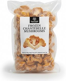 Frozen Chanterelle Mushrooms (Cantharellus cibarius) – Wild Foraged, Flash Frozen for Freshness – Gourmet Cooking Mushrooms (5lb)