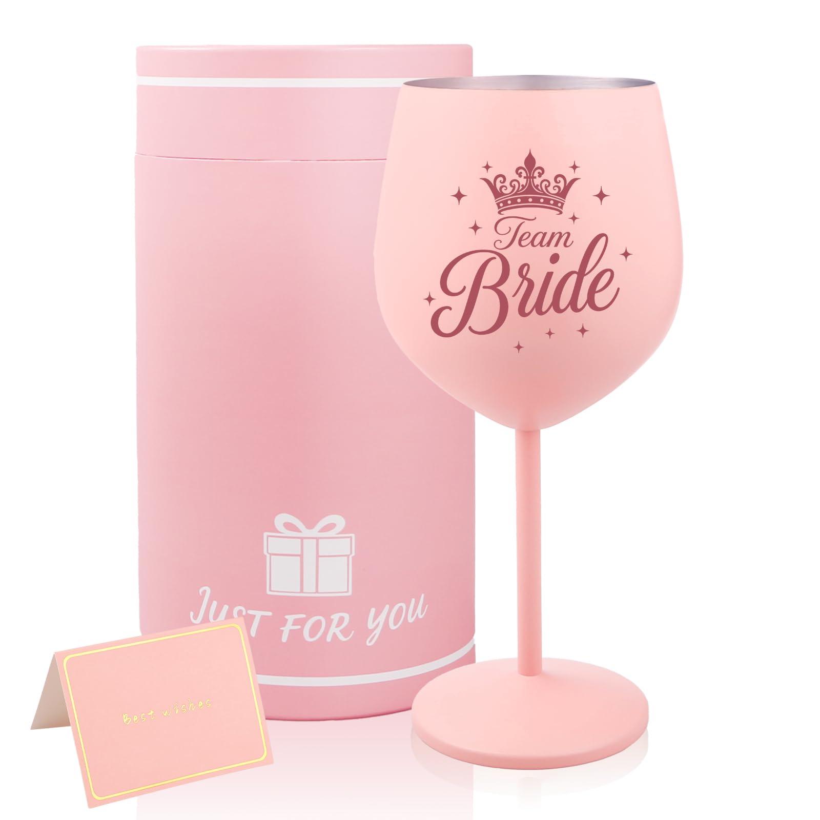 Bliceon Team Bride Gifts Wine Glass, 16oz Personalised Wine Glass with Gift Box, Team Bride Accessories for Wedding, Bridal Shower, Engagement, Bridal, Best Friend, Sister, Hen Party