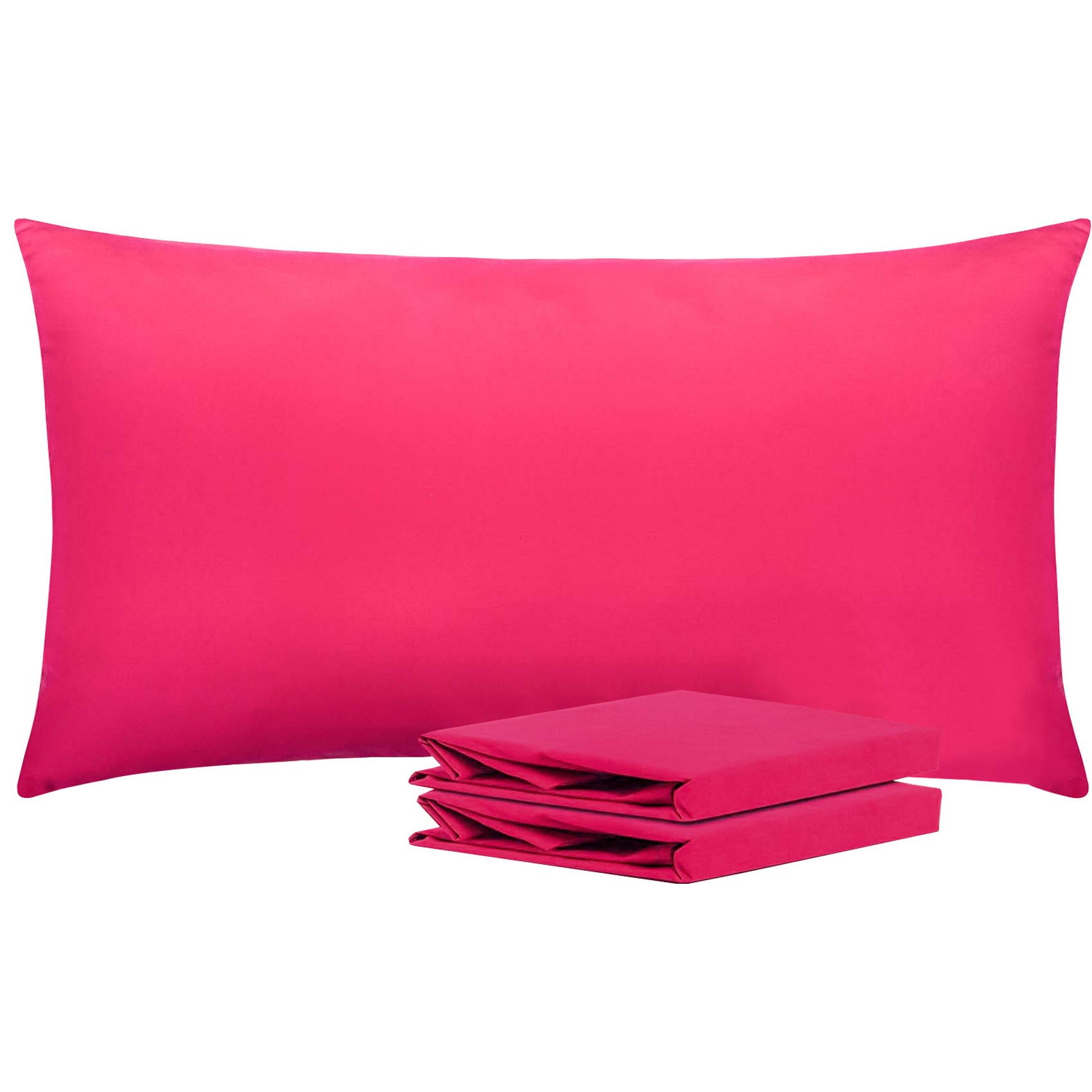 NTBAY King Microfiber Pillowcases, 2 Pack, 20 x 36, Magenta | Soft Brushed Microfiber with Envelope Closure, Set of 2 King 20 x 36 Inch Pillowcases, Pillow Inserts Not Included