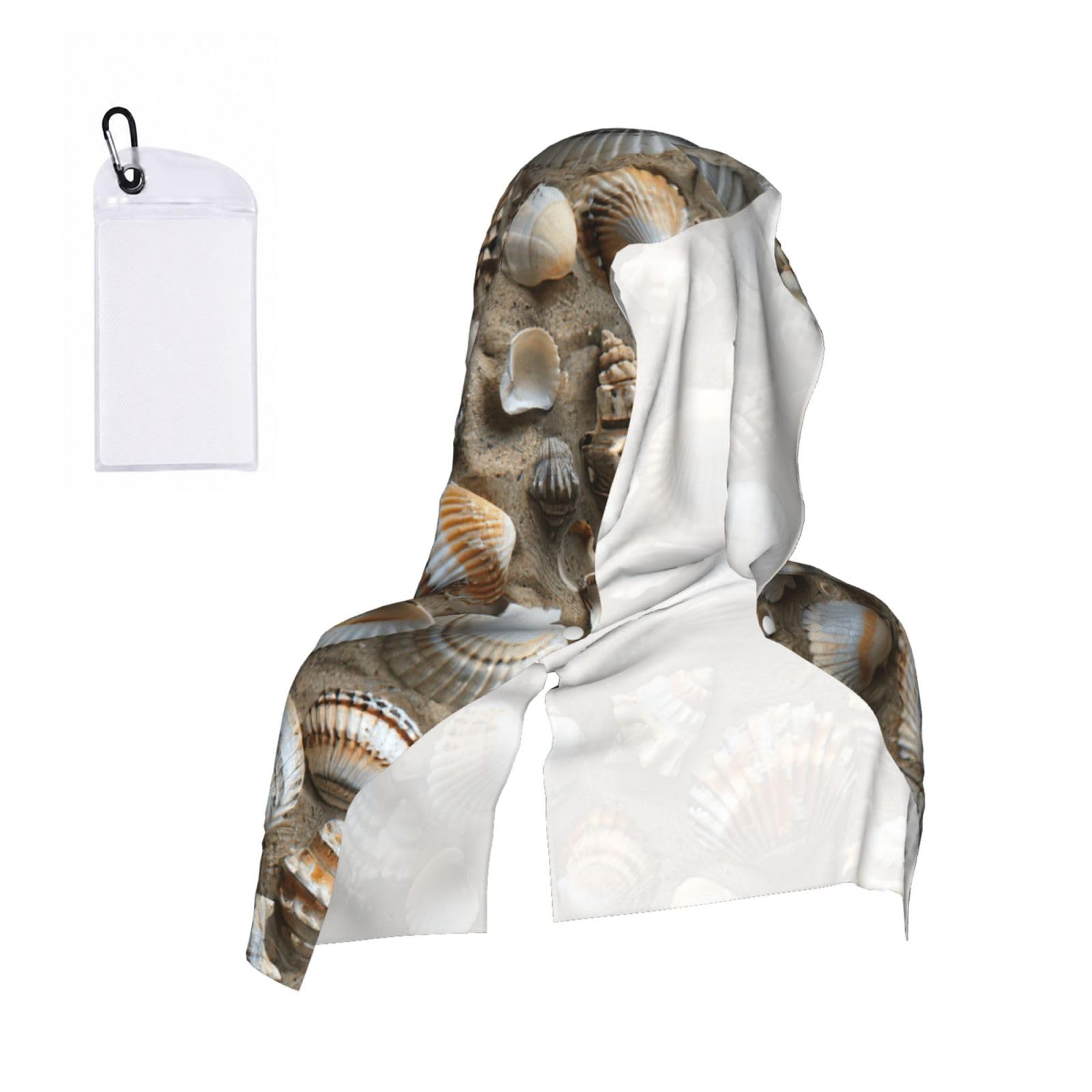 ZYJHYY Seashells Sand Print Unisex Swimming Towel Practical Camping Towel Skin-Friendly Cooling Towel For Workout Training
