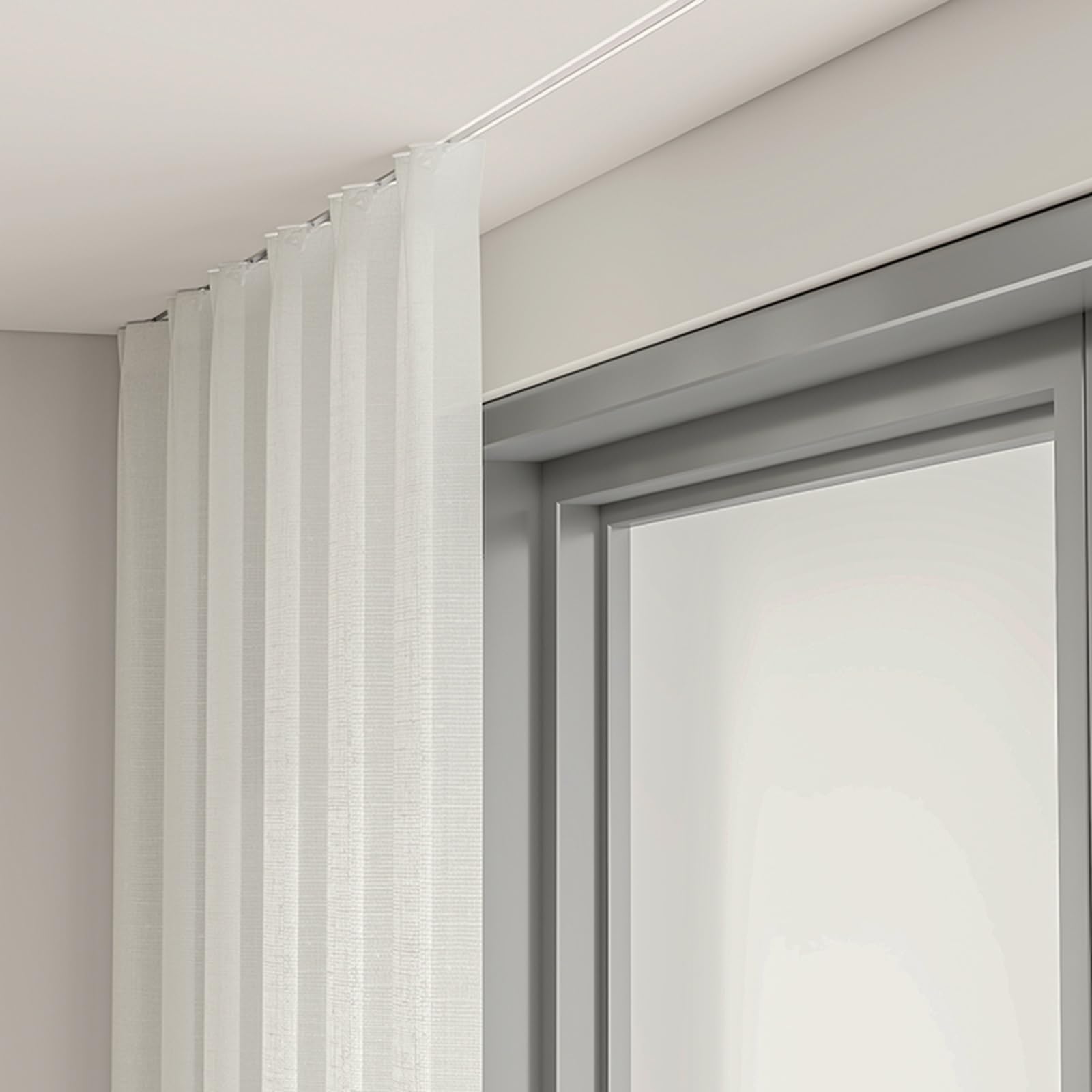 Binario Per Tende Nascosto A Soffitto, Bastone Da Tenda In Alluminio Da Incasso, Asta Per Tende Per Impieghi Gravosi Con Rulli Lisci, 100-600 Cm, Nero(Black,130cm/4.3ft)
