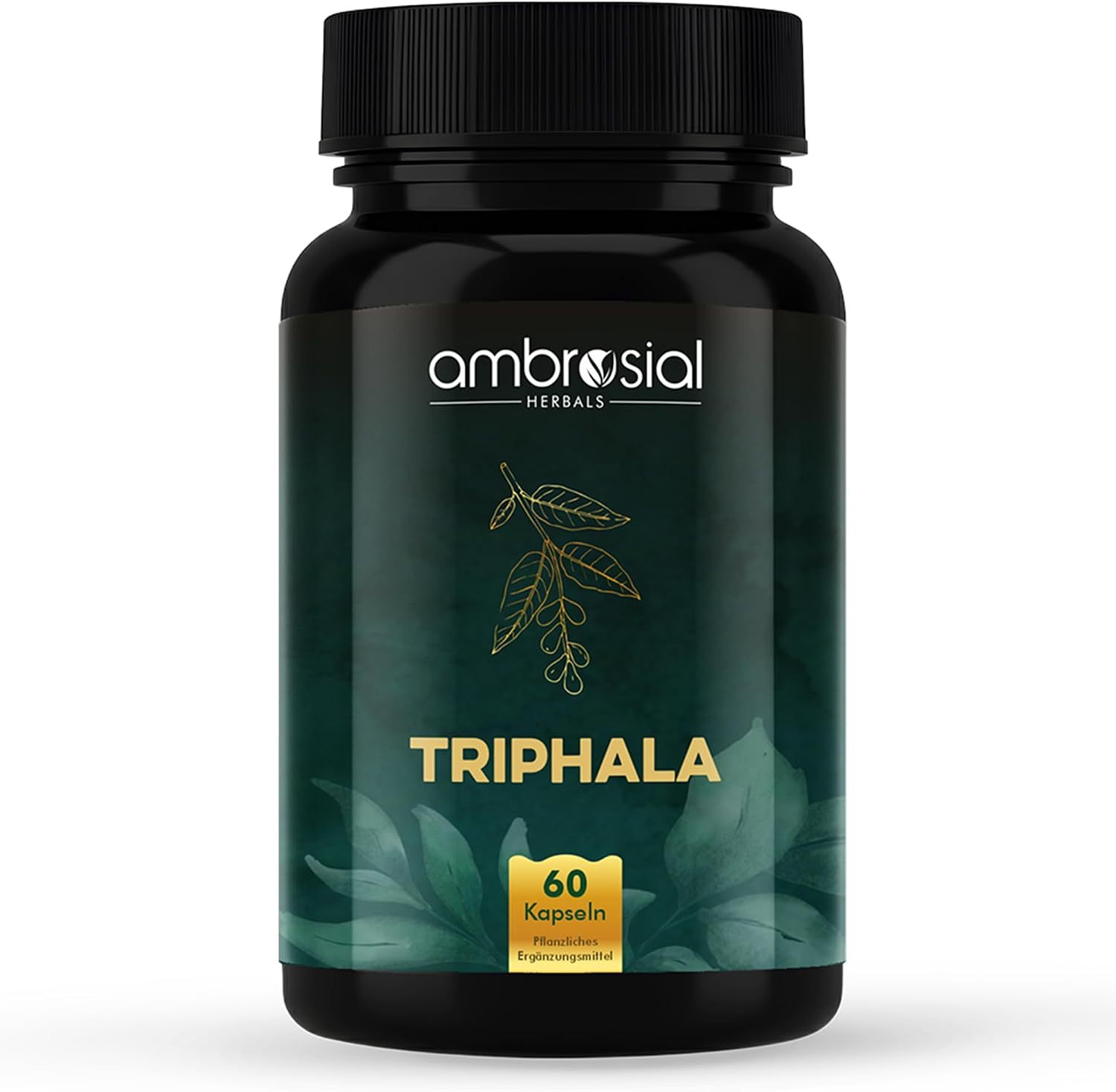 Ambrosial Triphala Capsules - 500 mg per capsule - A combination of Haritaki Bibhitaki and Amla - 2 Month Supply - 60 Vegan Capsules - Alternative to Triphala Powder