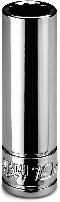 Soquete Longo de 10 mm Capri Tools, Encaixe de 6,35 mm (1/4 pol.), 12 Pontas, Métrico