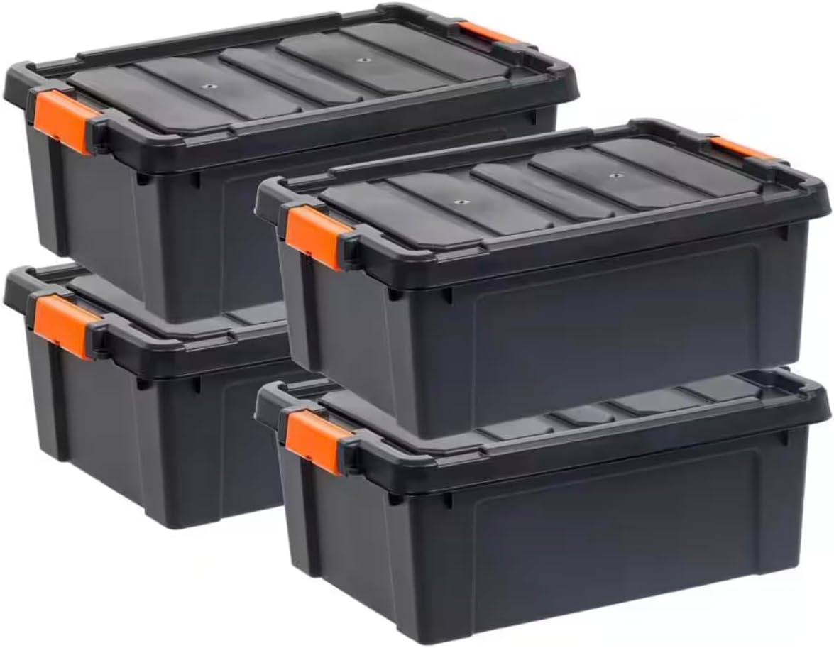 48-Quart/12-Gallon Heavy-Duty Stackable Storage Tote - Set of 4 HT06285