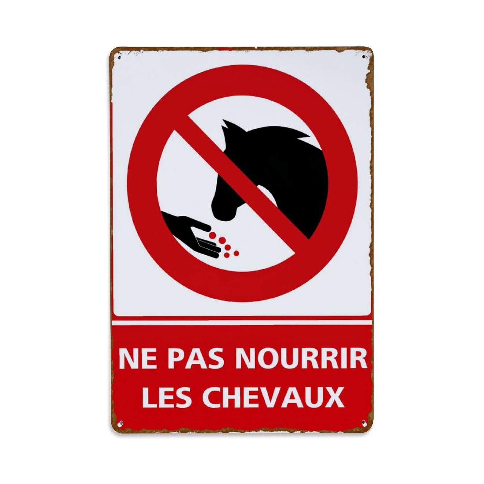 Lzwbntey Vintage No Feeding Horses Sign Metal Tin Sign Retro Wall Decor For Home Bar Garage Cafe, Indoor & Outdoor Decorative Metal Poster, 8X12 Inch