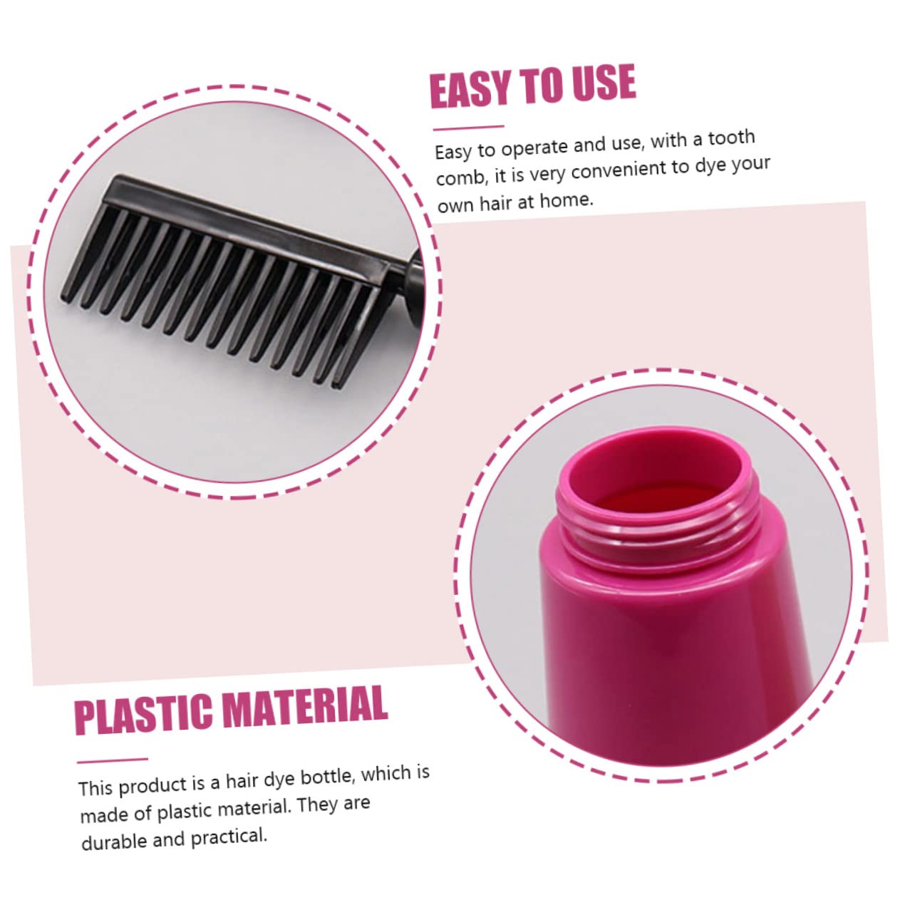 Didiseaon Hair Dyeing Comb Bottle Applicator 3pcs 200ml Root Bottle Applicators Perfect for Home Use Safe Plastic Random Color