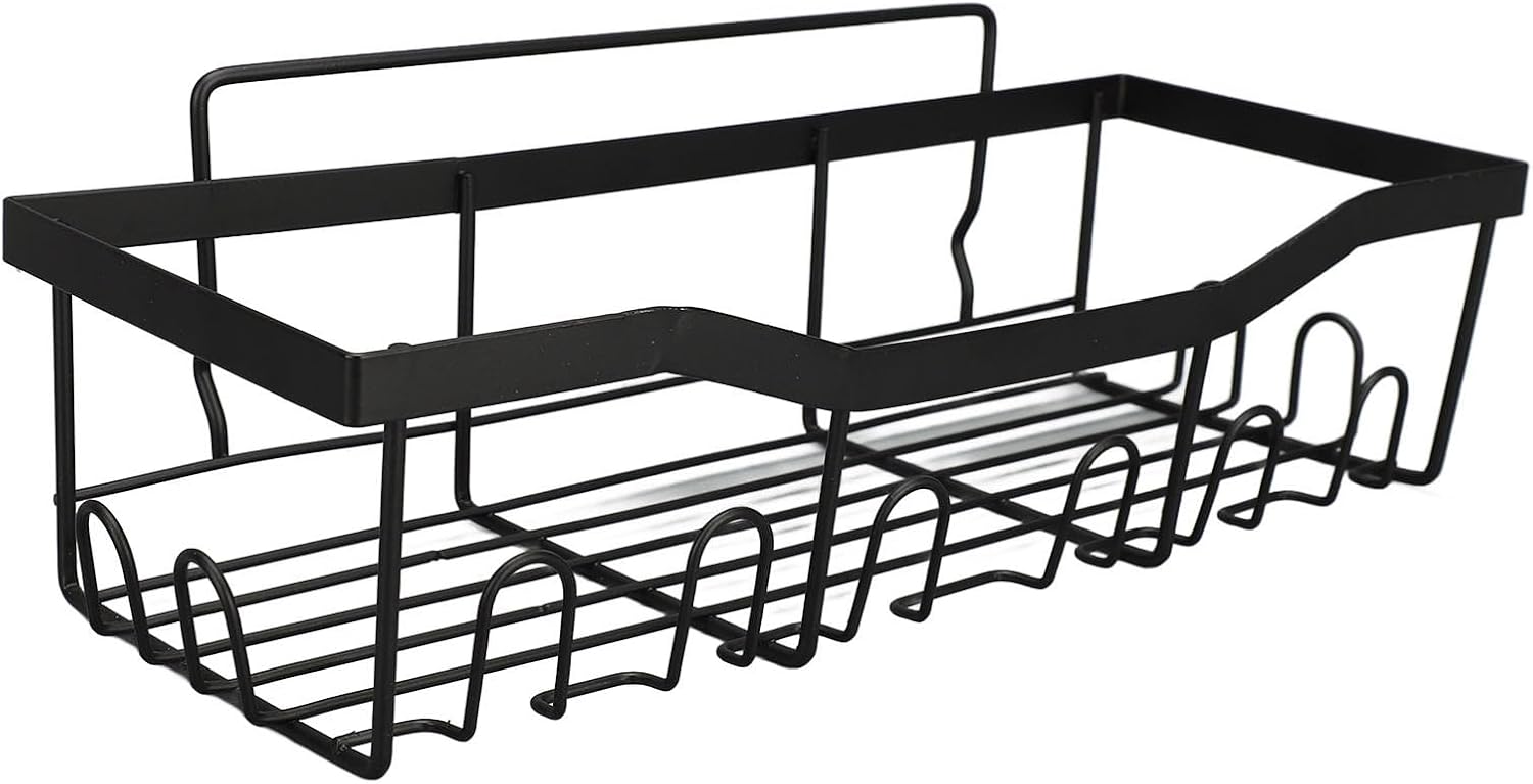 Corner Shower Caddy, Shower Shelf Metal Wall Mounted Shower Shelves Stainless Steel Bathroom Shower Organizer Adhesive Shower Caddy Basket for Bathroom