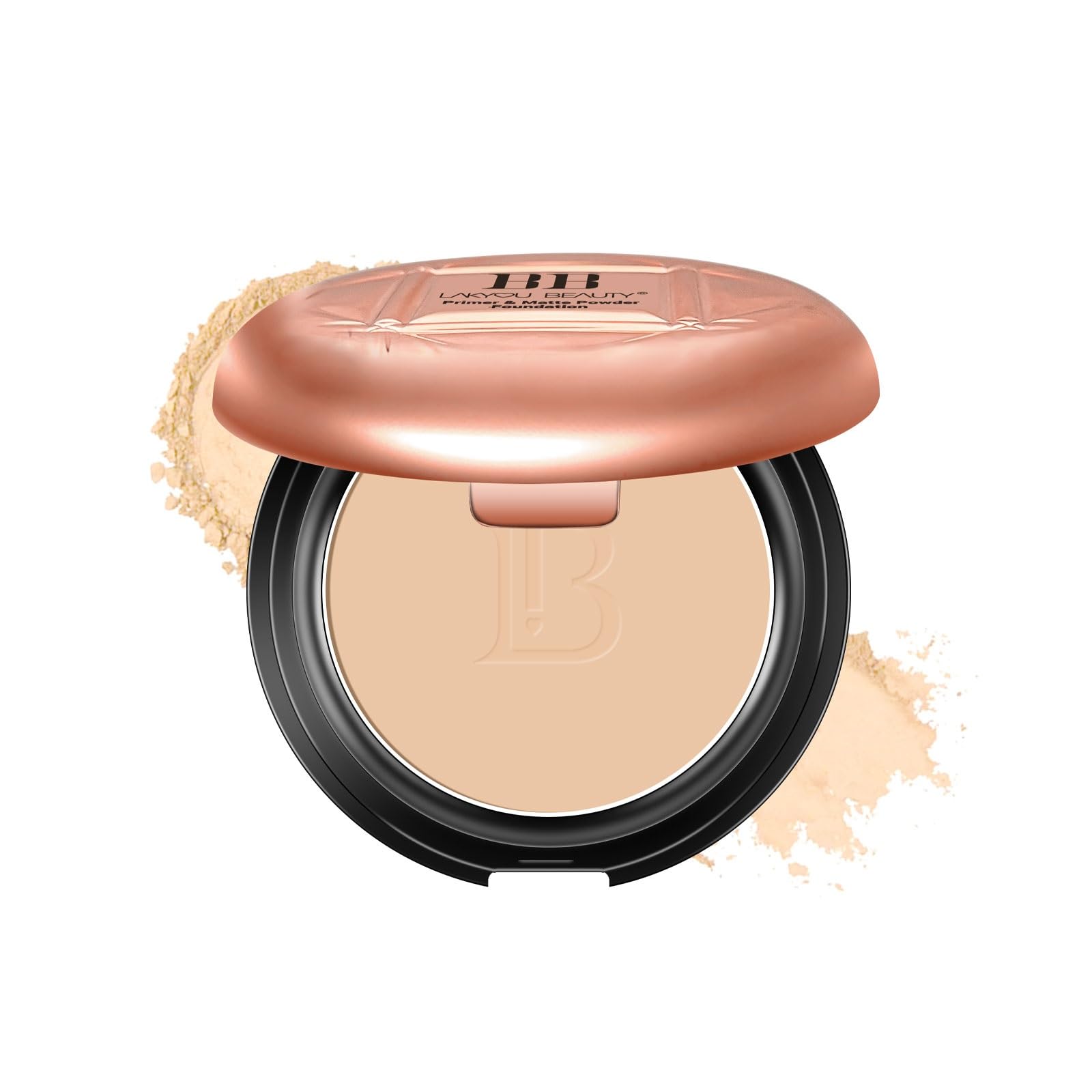 Lakyou Beauty 2in1 BB Compact Powder | Primer + Matte Powder Foundation | Same Shade With Matte And Shimmery Effect | Long Lasting And Waterproof Formula | (Natural Beige 03)-image-30