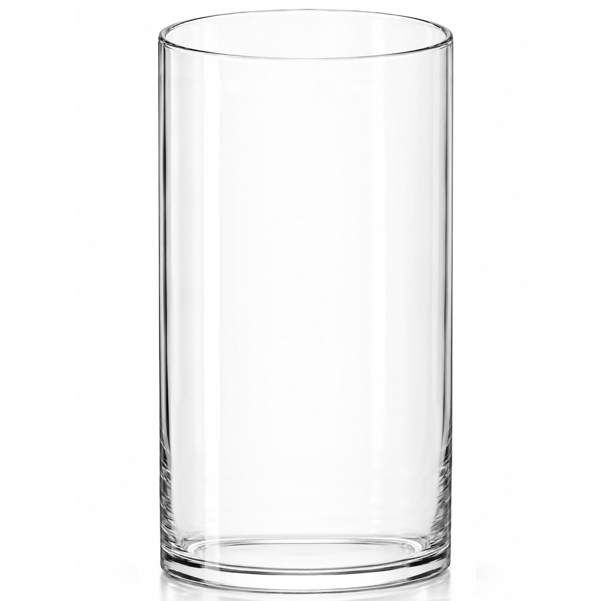 Royal Imports Flower Glass Vase Decorative Centerpiece For Home Or Wedding - Cylinder Shape, 12" Tall, 6" Opening, Clear