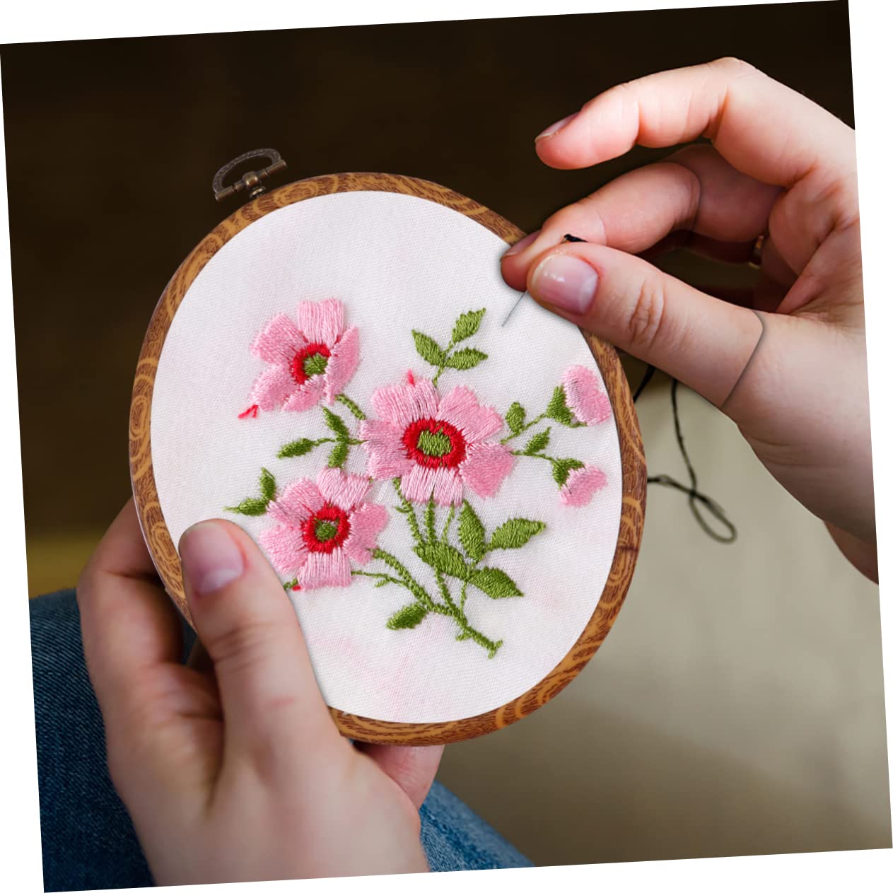 JEWEDECO 5 Stück Stickrahmen Ovaler Stickring Kreuzstich Rahmen Aus Langlebigem Material Selbstgemacht Stickkreis Für Anfänger Handstickerei Und Wanddekoration
