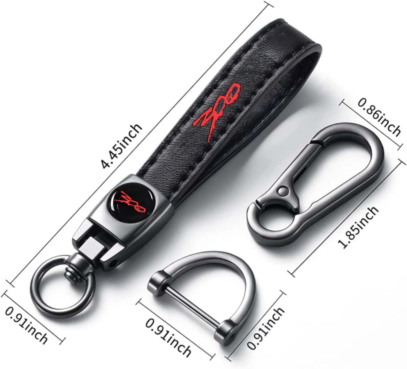 for 300 Emblem car Keychain with Soft Silicone Protection Key Case for Chrysler 300/C/ 300S Accessories (Red)