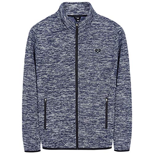 Men's Cardigan Jackets Simple Coat Zipper Cardigan Sweater Jacket Blue