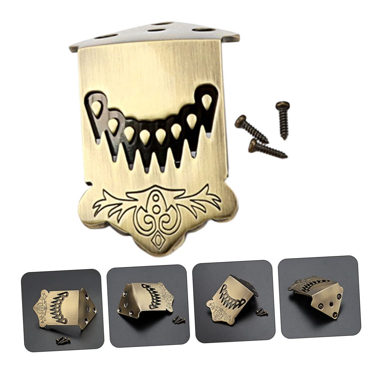 ibasenice 4pièces Mandolin Tailpiece Métal Décoratif Cordes Avec Motif Plume Accessoire De Réparation Pour Mandolin
