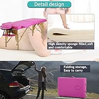 Vista 3 de Mesa de masaje portátil, cama de spa plegable de 84 pulgadas de altura ajustable con 2 pliegues y funda de transporte, piel sintética, profesional