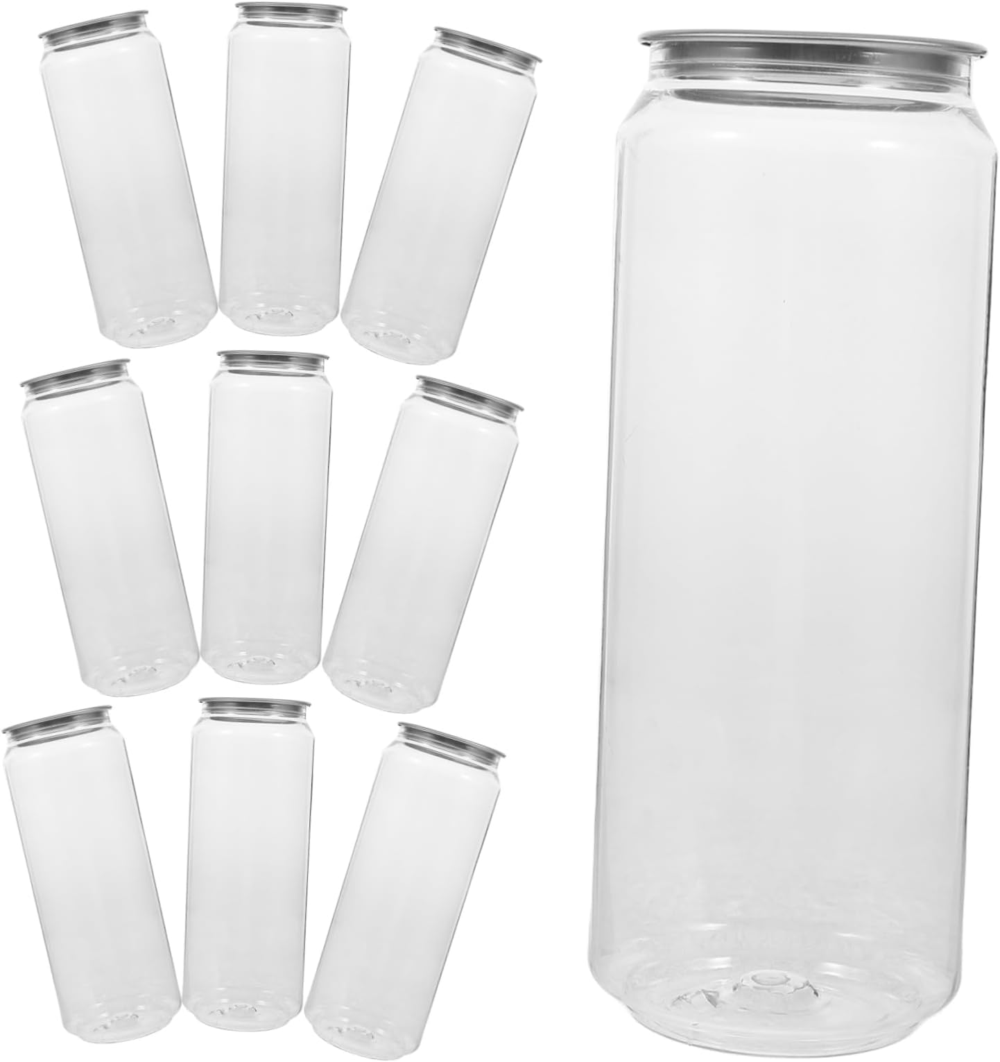 Cabilock 10-Pack 500ml Empty Drink Cans for Soda Juice Milk Tea Coffee Reusable Beverage Containers Lids for Canning Storage