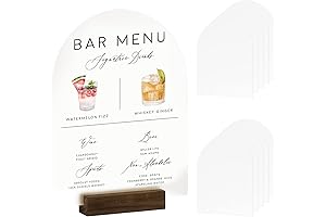 Blank Frosted Arch Acrylic Wedding Signature Drink Sign 8x10 inch 10 Pack