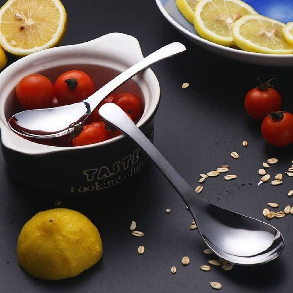 Moisture Set di Cucchiai Sfusi Cucchiai da zuppa Casa Cucina Profumi Ampia capacità Specchio in Argento Ponte lucidata for zuppa di Riso for la tavola Cucchiai da Mangiare (Quantity : 6)