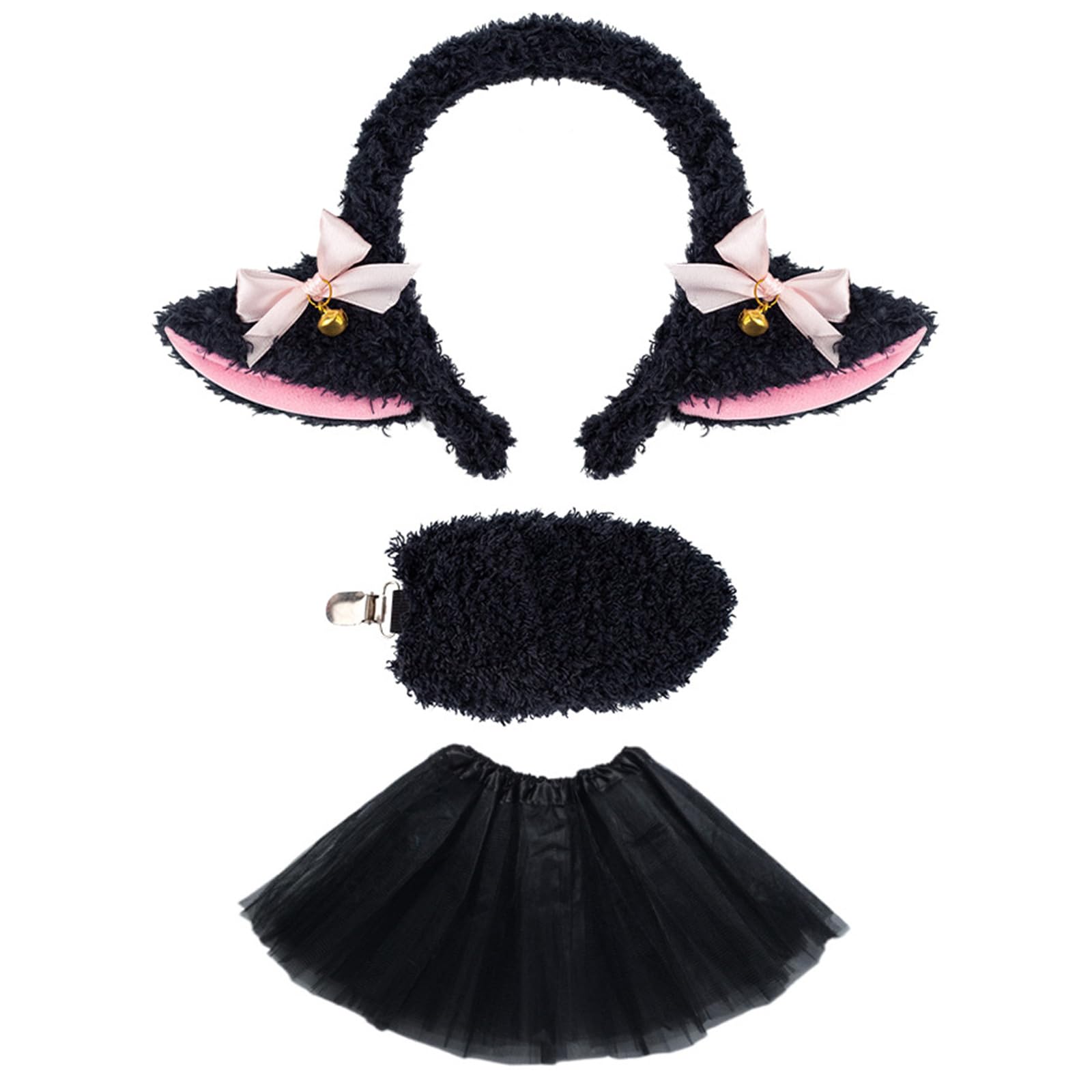 Sheep Animal Costume Accessories Headband Tail Skirt Halloween Lamb Outfit For Women Girl Halloween Cosplay Party Cosplay Headwear
