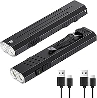 Vista 9 de Hoxida Linterna EDC recargable de alto lúmenes, mini linterna de bolsillo con botón estroboscópico táctico, linterna plana pequeña EDC magnética