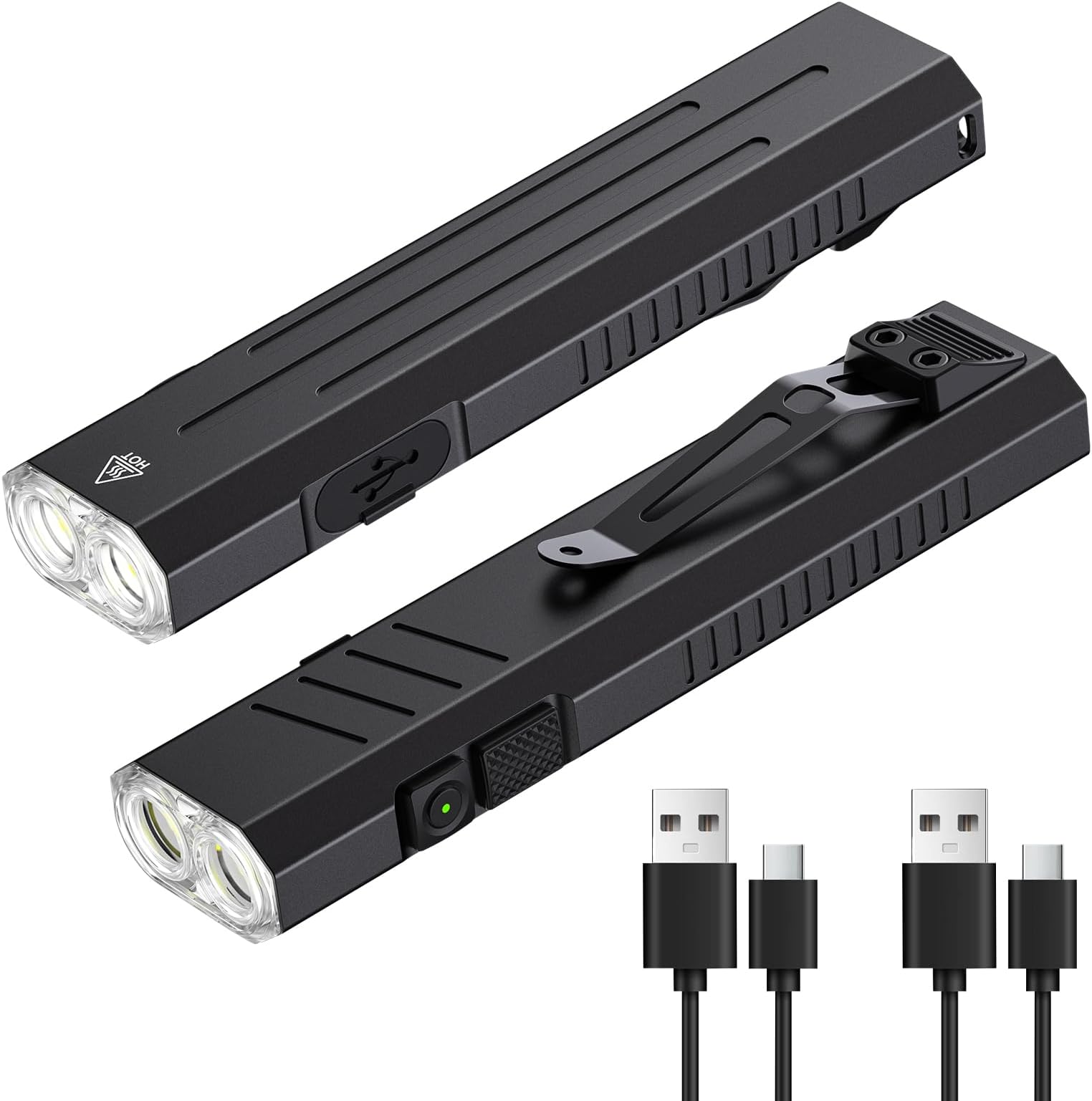 Hoxida Rechargeable EDC Flashlight 912Lumens, Pocket Mini Flashlight with Tactical SOS Button, Portable Magnetic Small EDC Flat Flashlight for Camping, Emergency