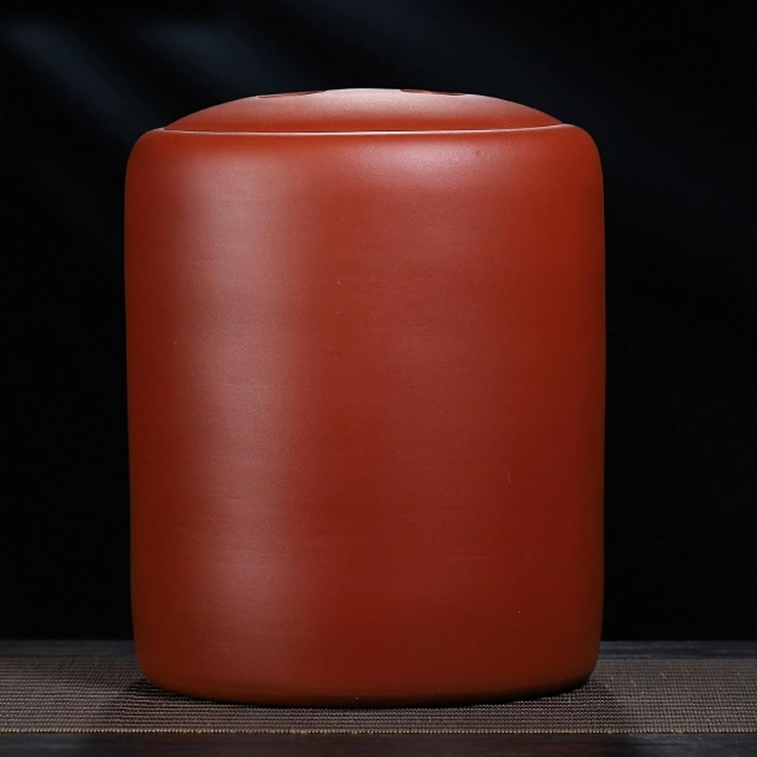 JKGHK Ceramic Rice Bucket, Containers with Lids for Food, Cylindrical Red Ceramic Rice Cylinder, Food Storage Jar, Large Food Storage Container(10kg)