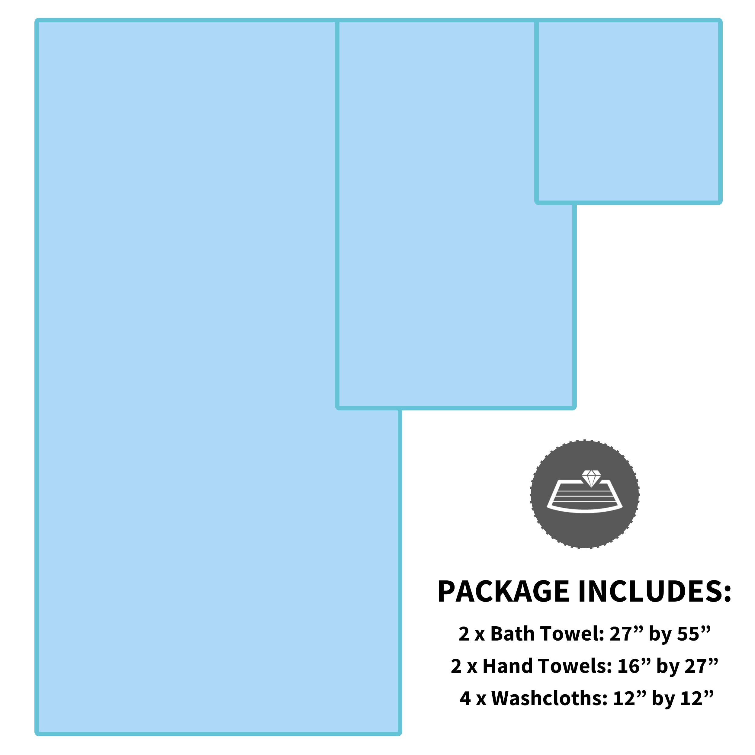 Amazon.com: Cosy Family Microfiber 8-Piece Towel Set, 2 Bath