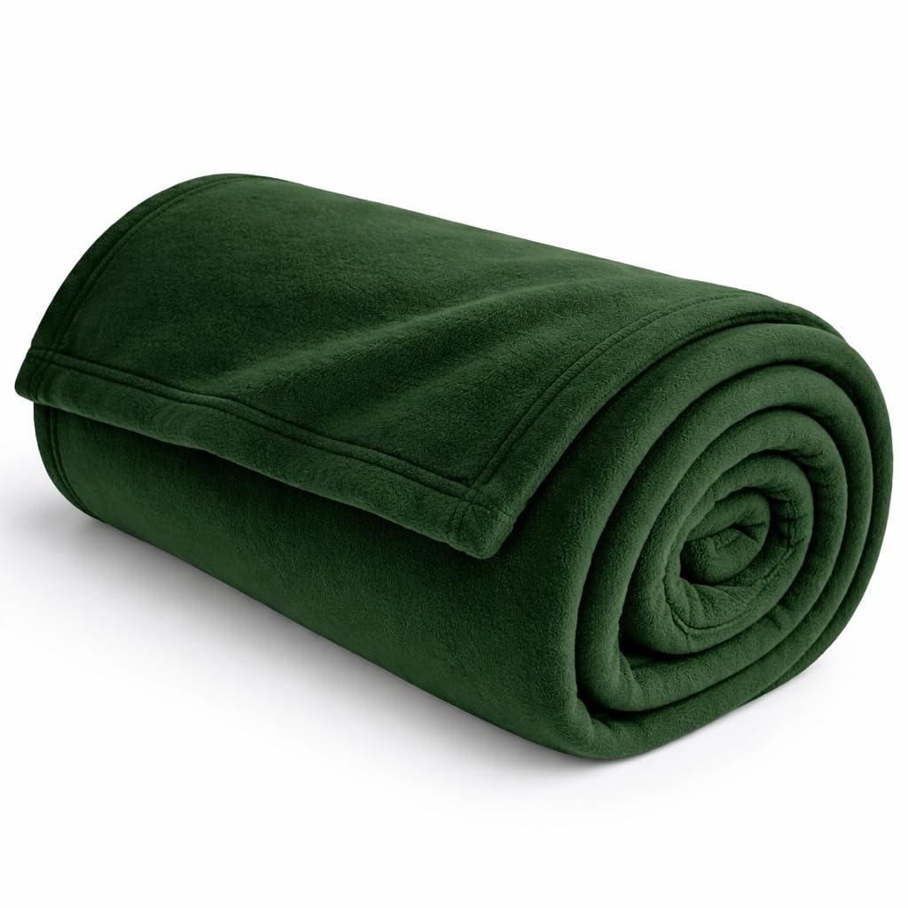 Fleece Blanket 300 TC All Season Solid/Plain Light Weight Polar Fleece Single Bed Blanket (230 x 150 cm,Skin Friendly) (Green)-image-9