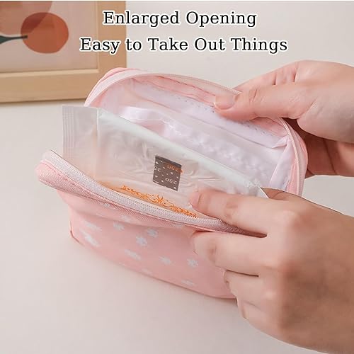 Miniatura 3 de Bolsa de almacenamiento de almohadillas sanitarias, 2 bolsas de período, bolsa de transporte portátil, funda de almohadilla sanitaria, soporte para