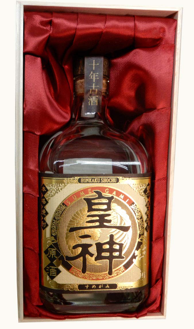 Amazon.co.jp: 東酒造 皇神 (すめがみ) 黒 原酒 十年古酒 木箱入り 芋
