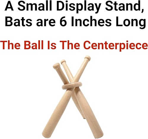 Miniatura 3 de TOFL Kit de cordones de cuero para guantes de béisbol con soporte de exhibición de béisbol, soporte de pelota de madera, diseño de mini bate de